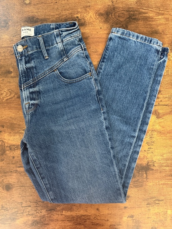 Frame Denim Denim - Frame High-Rise Straight Leg Jeans in Classic Blue